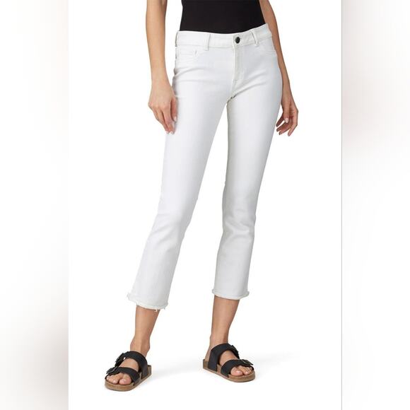 RTR sz32 (14) DL1961 Mara High Rise Jeans Bridget Boot white performance crop - Picture 1 of 11